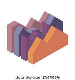 Icono de infografía con estilo isométrico