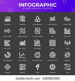 Infographic Icon Pack With Black Color