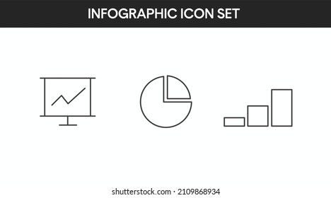 Infographic Icon Set. Vector isolated editable black and white set