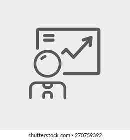Infographic icon thin line for web and mobile, modern minimalistic flat design. Vector dark grey icon on light grey background.