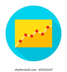 Infographic Icon. Vector Illustration Flat Style Circle Item with Long Shadow. Data Analysis.