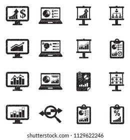 Infographic Icons. Black Scribble Design. Vector Illustration.