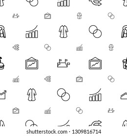 infographic icons pattern seamless white background. Included editable outline overcoat, locations, structure, graph, circle intersection icons. infographic icons for web and mobile.
