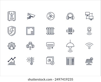 Infographic icons, smart home, KNX