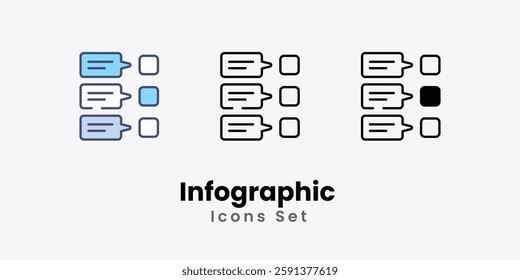 Infographic Icons thin line and glyph vector icon stock illustration