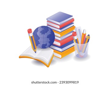 Infographic illustration concept of back to school education students
