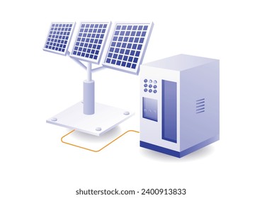 Infographic illustration concept for solar panel energy storage battery circuit