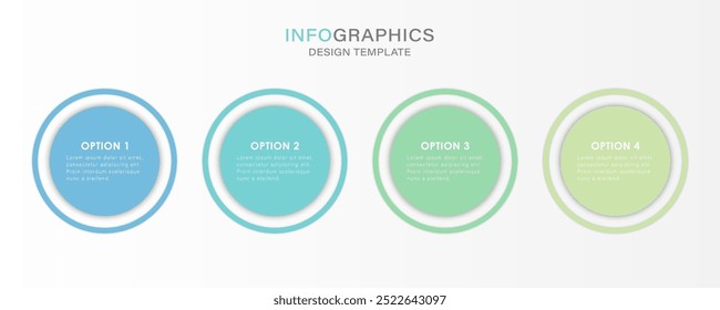 Modelo de design de Ilustração Infográfica com 4 etapas ou opções.