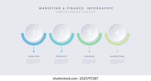 Plantilla de diseño de Ilustración y 4 opciones o pasos. Se puede utilizar para el proceso, presentaciones, diseño, Anuncio, gráfico de información.