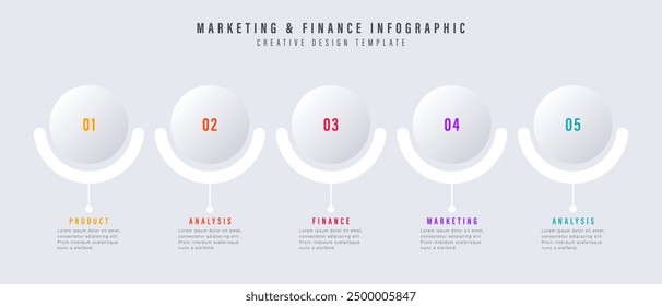 Infographic Illustration design template and 5 options or steps. Can be used for process, presentations, layout, banner,info graph. element timeline 5 step option point infographics designs