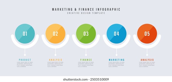 Infographic Illustration design template and 5 options or steps. Can be used for process, presentations, layout, banner,info graph