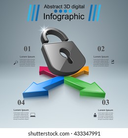 Infographic illustration. Lock icon.