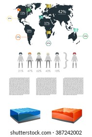 Infographic illustration with map and people