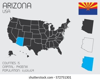 An Infographic Illustration of the State of  Arizona