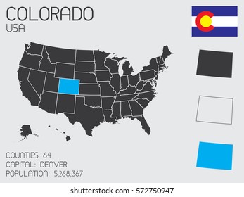 An Infographic Illustration of the State of  Colorado