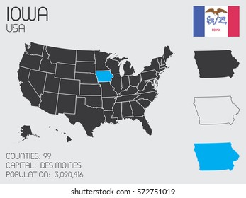An Infographic Illustration of the State of Iowa