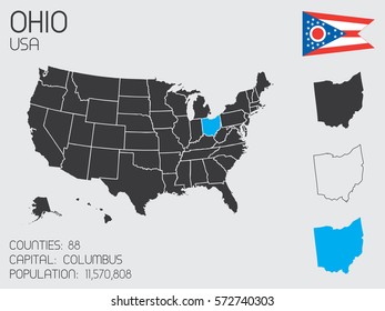 An Infographic Illustration of the State of  Ohio