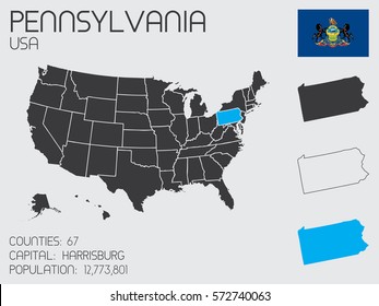 An Infographic Illustration of the State of  Pennsylvania