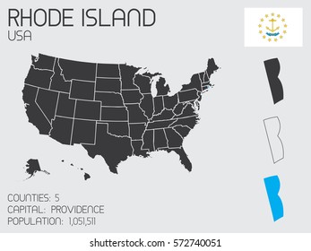 An Infographic Illustration of the State of  Rhode Island