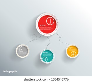 Infographic illustration vector background with colorful circles and place for your comments.