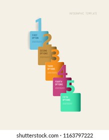 Infographic illustration vector template with number options. Ideal for diagram, business step options, presentation, web, banner, study.