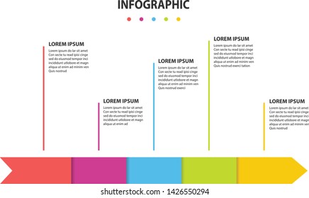 infographic information 5 step, timeline 