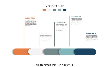 infographic information 5 step, timeline , world map