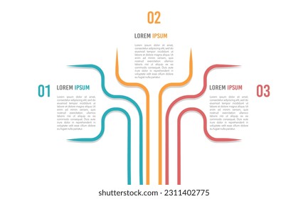 Infographic intersection 3 options business strategy. Vector illustration.