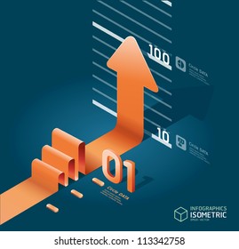 infographic isometric arrow diagram chart. Detailed   / can be used for infographics / graphic or advertise layout vector illustration