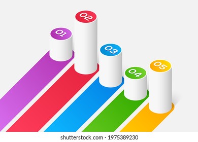 Infographic isometric colorful business conceptual template on white background illustration