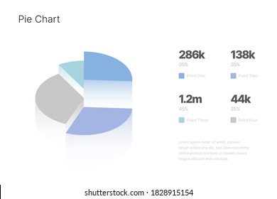 Infographic with isometric element for business layout, presentation template and finance report. Data visualization with Pie Chart.