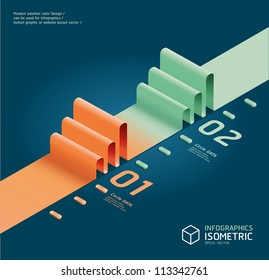gráfico isométrico infográfico   / se puede utilizar para infografías / gráfico o para el vectorial de diseño publicitario