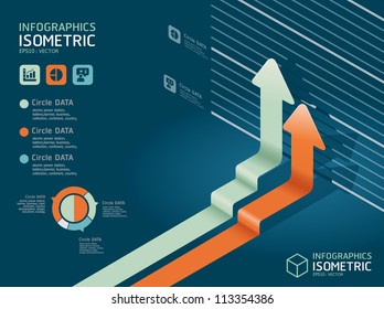 infographic isometric graph   / can be used for infographics / graphic or advertise layout vector