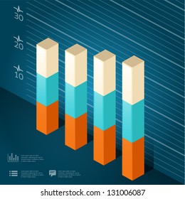 infographic isometric graph / can be used for infographics / graphic or advertise layout vector