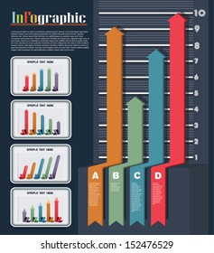 Infographic isometric graph / can be used for infographics 