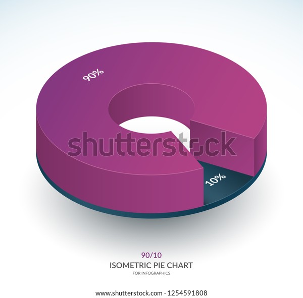 Infographic Isometric Pie Chart Circle Share Stock Vector Royalty Free