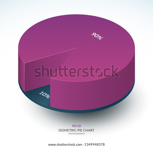 Infographic Isometric Pie Chart Template Share Stock Vector Royalty Free