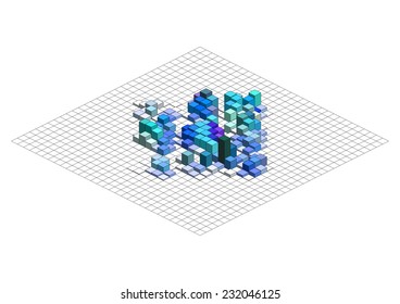 Infographic Isometric Vector Graph, Abstract 3D Chart Background