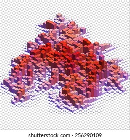 Infographic Isometric Vector Graph, Abstract 3D Chart Background