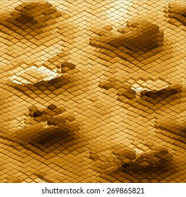 Infographic Isometric Vector Graph, Abstract 3D Chart Brown Background.