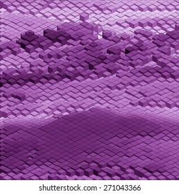 Infographic Isometric Vector Graph, Abstract 3D Chart Purple Background.