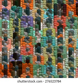 Infographic Isometric Vector Graph, Abstract 3D Chart Colorful Background