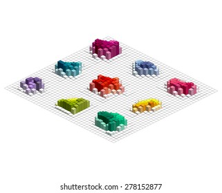 Infographic Isometric Vector Graph, Abstract 3D Chart Background
