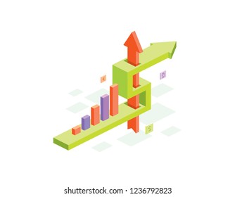 Infographic isometrics dollar concept