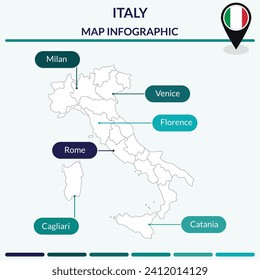 Infographic of Italy map. Map infographic
