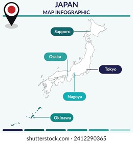 Infographic of Japan map. Map infographic