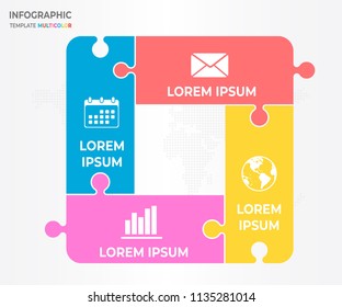 Infographic jigsaw template 4 options