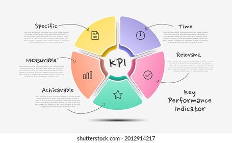 Infographic Kpi Key Performance Indicator. Colorful Modern Timeline Infographic Template. 