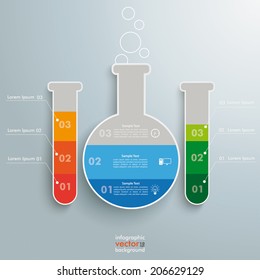 Infographic with lab tubes on the grey background. Eps 10 vector file.