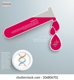 Infographic with lab tubes on the grey background. Eps 10 vector file.